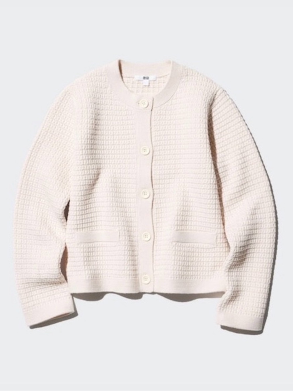 UNIQLO Cream Textured Button-Front Women’s Sweater Cardigan size S